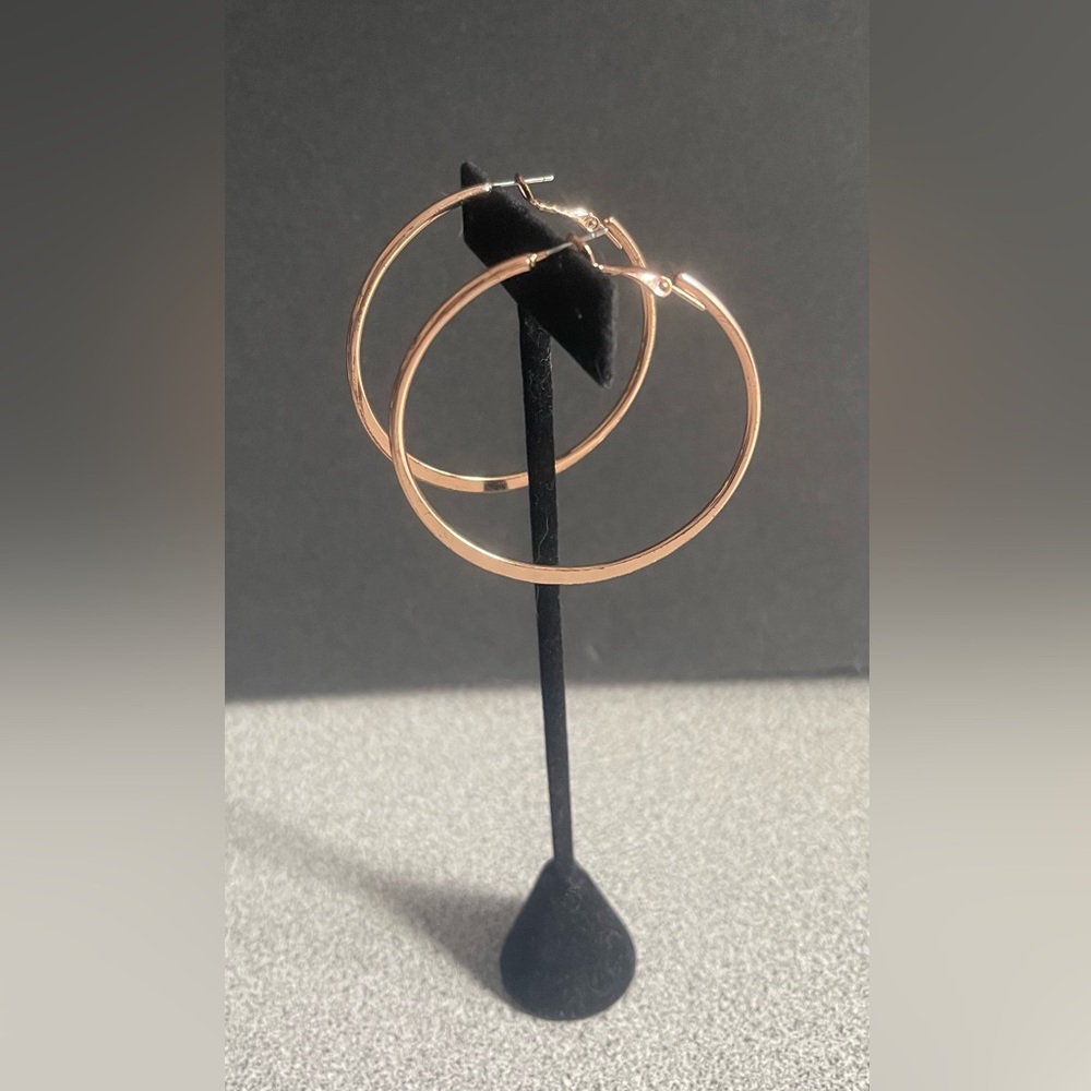 Gold Toned Flat Hoop Earrings